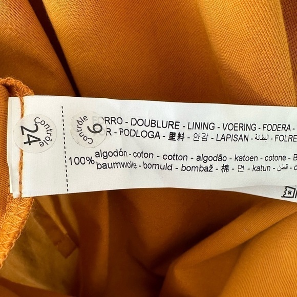 Zara-cotton Turmeric Yellow Tube Midi Dress - Picture 8 of 9